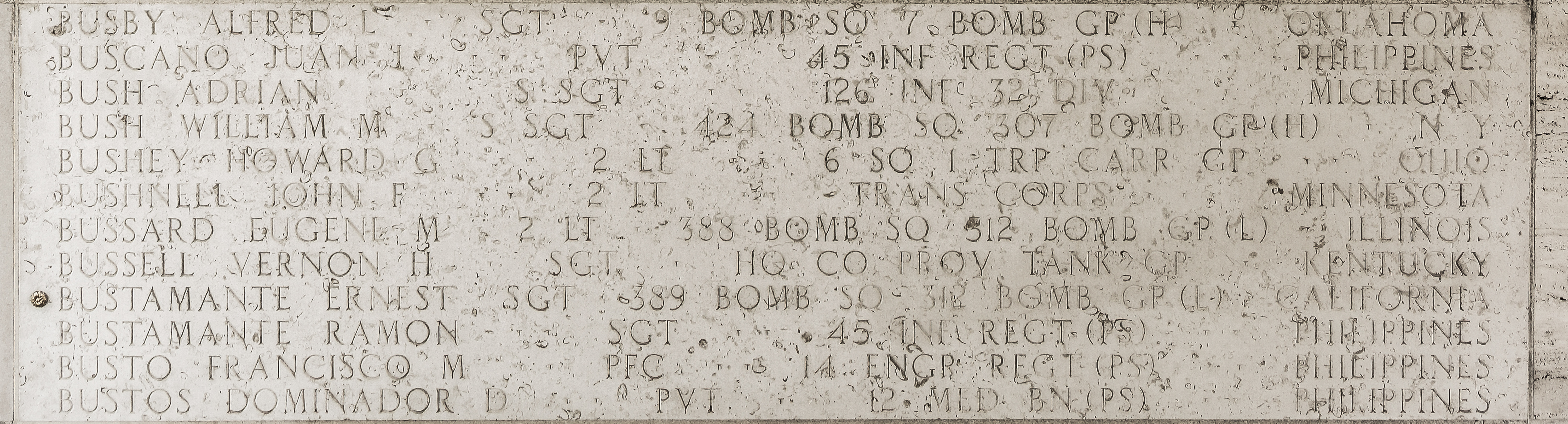 Francisco M. Busto, Private First Class